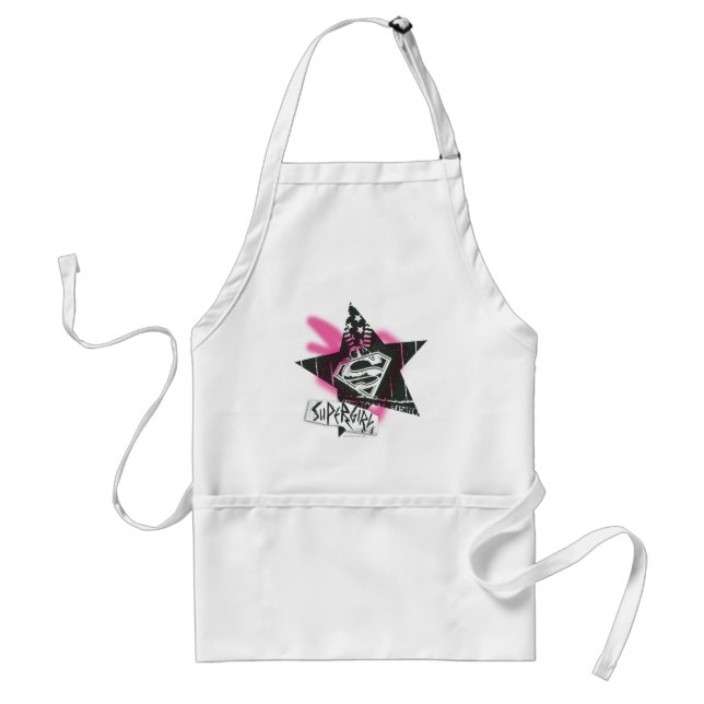 Tablier Supergirl Pink Spray Star Peinture (Devant)