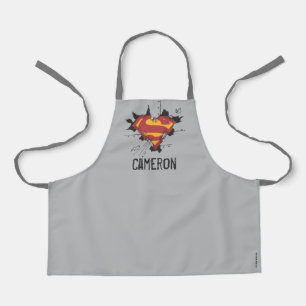 Tablier Superman S-Shield  Logo de métal cassé  Nom