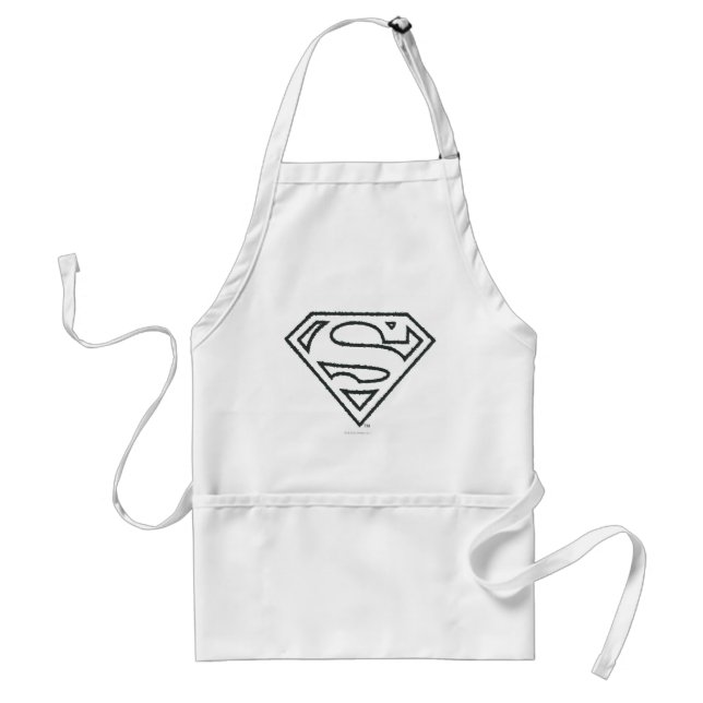 Tablier Superman S-Shield | Logo Grunge Black Outline (Devant)