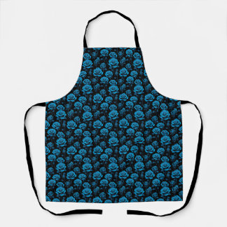 Tablier Surreal Neon Blue Roses