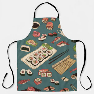 Tablier Sushi coloré et rouleaux sans couture motif, excel