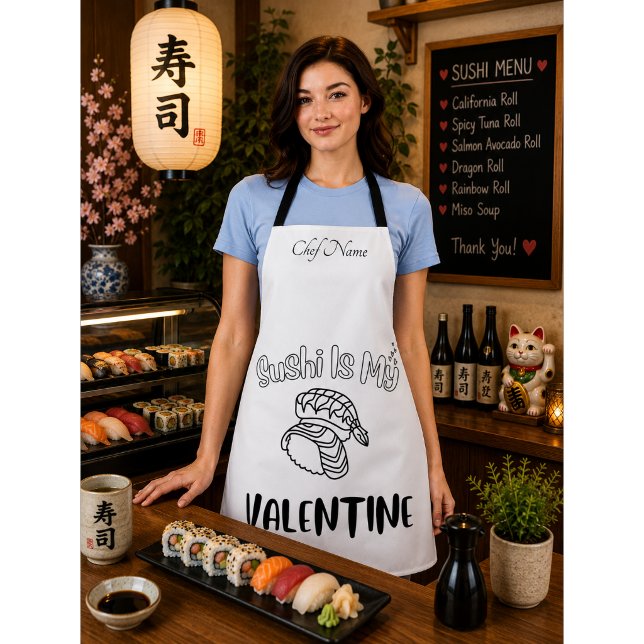 Tablier Sushi est mon Valentin , Sushi (Créateur téléchargé)