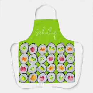 Tablier Sushi Time aquarelle wasabi