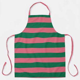 Tablier Sweetheart Rose Pickle Rayure Verte