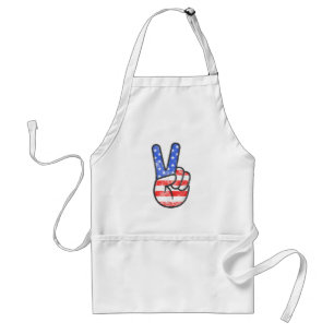 Tablier Symbole de paix du drapeau américain T-shirt quatr