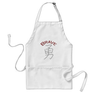 Tablier Symbole du Kanji courageux