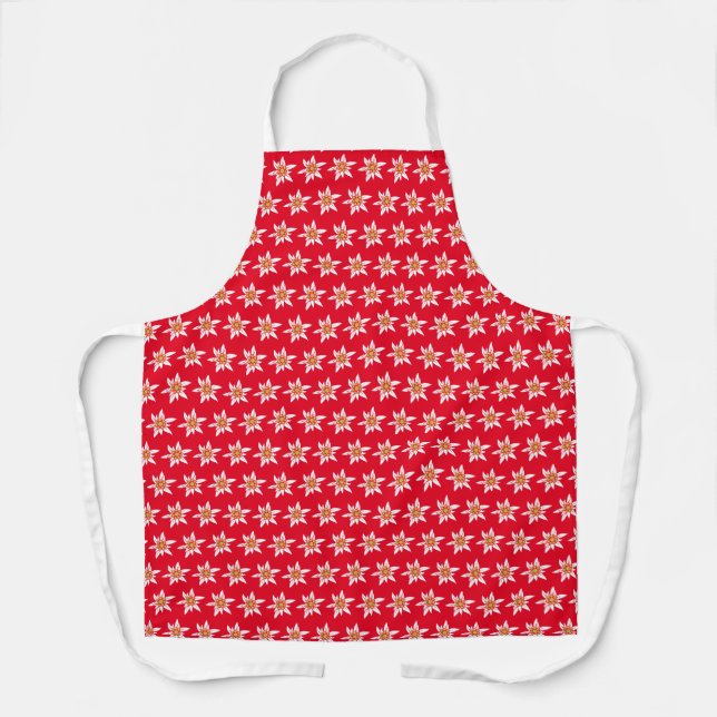 Tablier Symbole suisse Motif de fleurs Edelweiss (Recto)