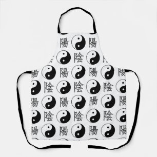 Tablier SYMBOLE YINyang Blanc Motif chinois