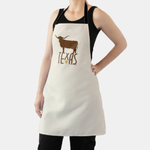 Tablier Symboles du Texas, Longhorn, marron
