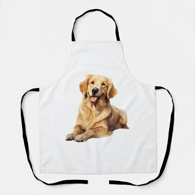 Tablier Sympathique Golden Retriever Smile - Loyal Chien P (Recto)
