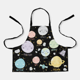 Tablier Système solaire Cute Kawaii Planet