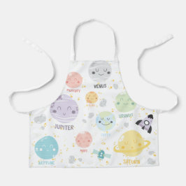 Tablier Système solaire Cute Kawaii Planet