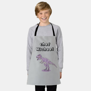 Tablier T-rex dinosaure imprimé nom personnalisé 