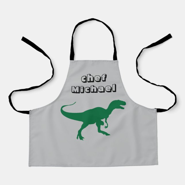 Tablier T-rex dinosaure imprimer nom personnalisé (Recto)