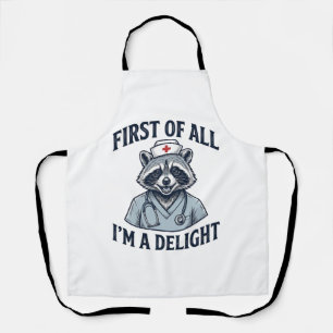 Tablier T-shirt amusant d'infirmière raton laveur avant to