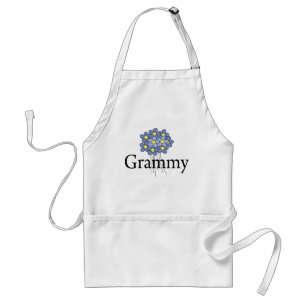 Tablier T-shirt assez bleu de Grammy de fleur