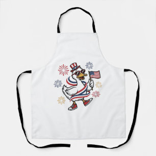 Tablier T-shirt avec dessin de canard patriotique gravure 