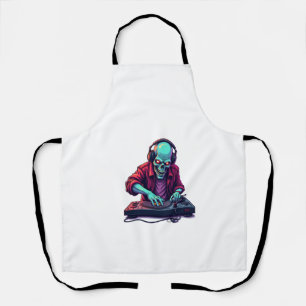 Tablier T-shirt de festival de musique Zombie DJ Halloween