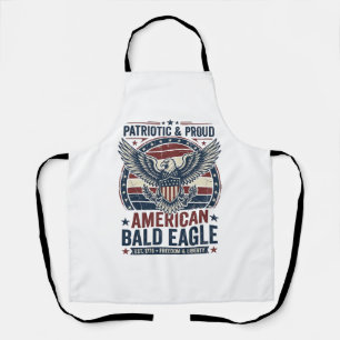 Tablier T-Shirt décontracté vintage aigle chauve patriotiq