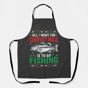 Tablier T-shirt dégueu de Noël Bass Fishing