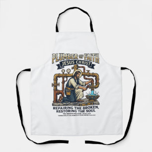 Tablier T-shirt graphique Jésus Plombier Art chrétien_1