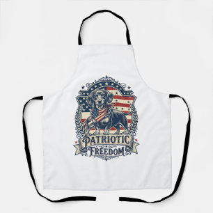 Tablier T-shirt graphique vectoriel de teckel patriotique_