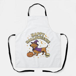 Tablier T-shirt Happy Halloweenie chien teckel sorcière_1