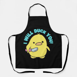 Tablier T-shirt I Will Duck You" Drôle Canard avec un cout