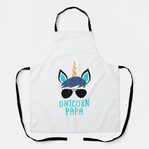 Tablier T-shirt Licorne Papa Cadeau Drôle de Fête des Père