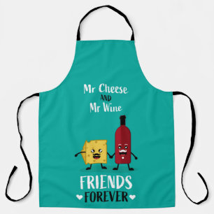 Tablier T-shirt Meilleur Amis Au Fromage Et Au Vin