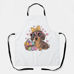 Tablier T-shirt mignon teckel de Pâques
