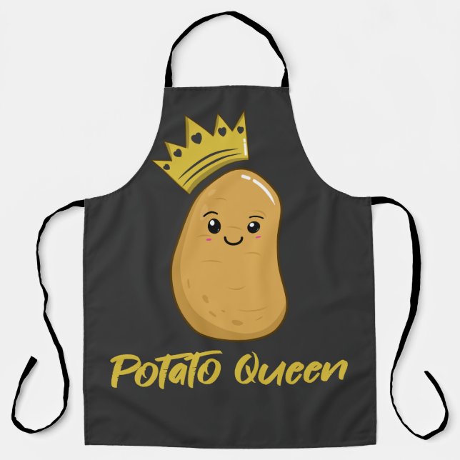 Tablier T-shirt Reine de pomme de terre Cute Kawaii (Recto)