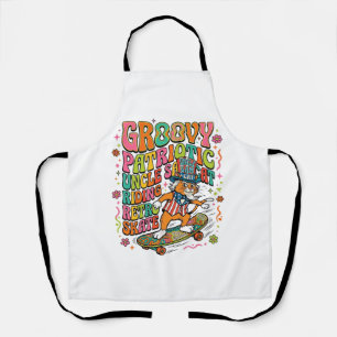 Tablier T-Shirt T-Shirt Patriote Oncle Sam Cat Rétro Typog
