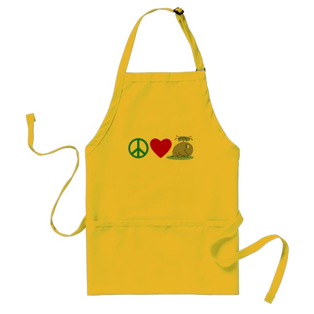 Tablier T-shirts de baleines d'amour de paix, tasses de (Devant)