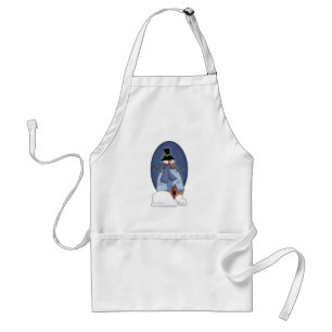 Tablier T-shirts et cadeaux bleus de bonhomme de neige