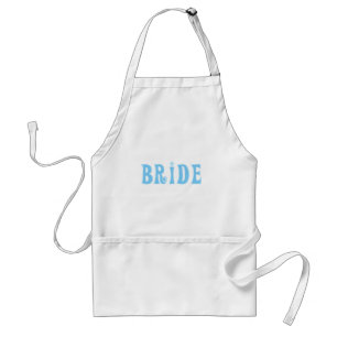 Tablier T-shirts et cadeaux bleus de jeune mariée