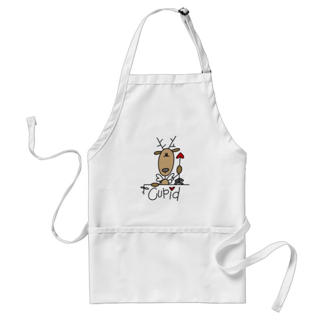 Tablier T-shirts et cadeaux de Noël de renne de cupidon (Devant)