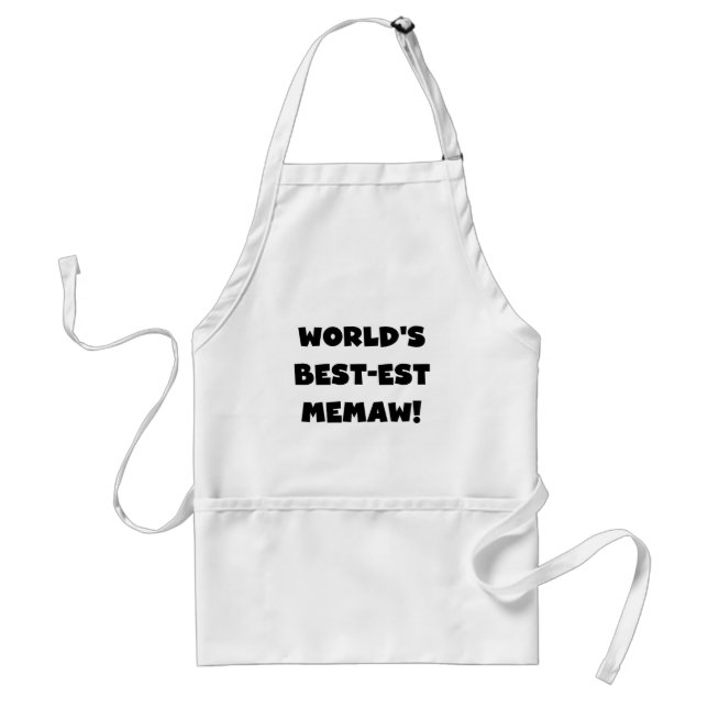 Tablier T-shirts noir et blanc du Meilleur-est Memaw du (Devant)