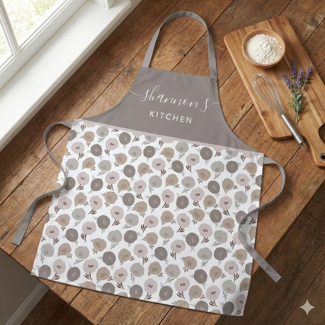 Tablier Tabard à imprimé floral bohème (This beautiful personalized floral apron would make a great gift for someone special! )