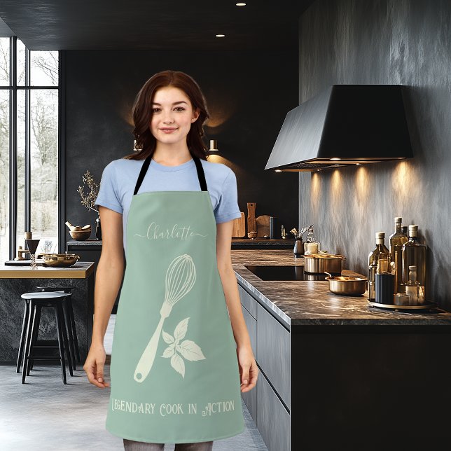 Tablier Tabard Bleu Poussiéreux avec Fouet Crème et Motif  (Créateur téléchargé)