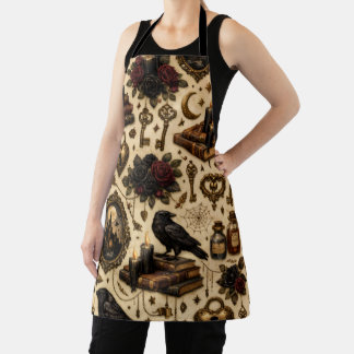 Tablier Tabard corbeau gothique vintage