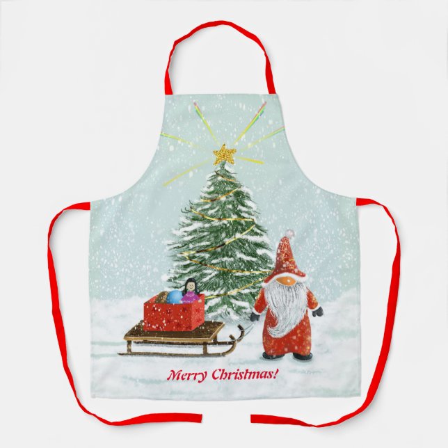 Tablier Tabard de lutin de Noël moyen (Recto)