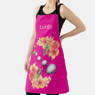 Tablier Tabardier Imprimé Fleurs Golfeur Sport Rose Chaud