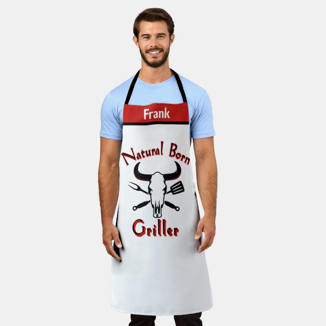 Tablier Tableaux barbecues amusants, Citation barbecue Gri (Porté)