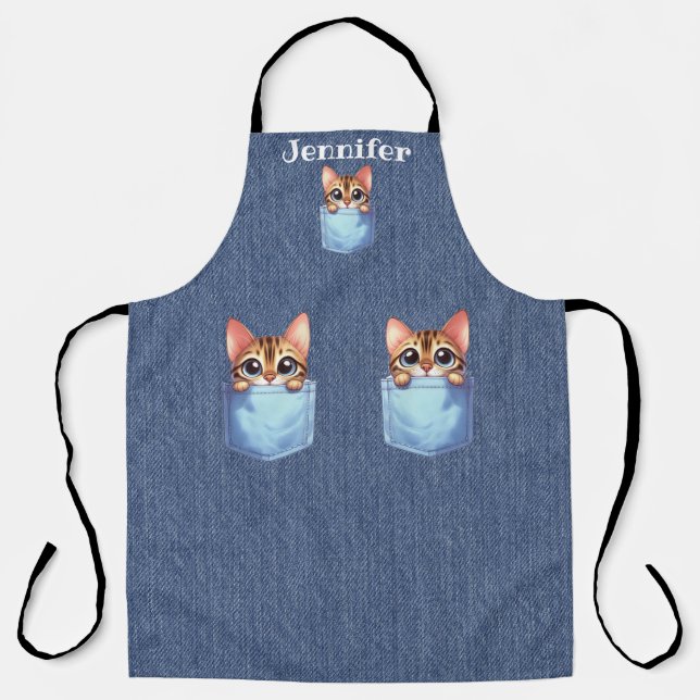 Tablier Tablette Cute Pocket Tabby Chat Tout-En-Dessus Imp (Recto)