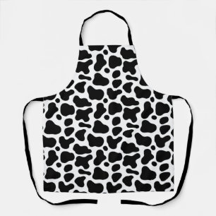 Tablier taches noires et blanches, motif vache