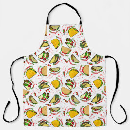 Tablier Taco mardi Tacos dur et doux Sauce chaude blanc