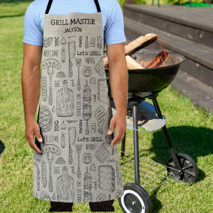 Tablier Tan Khaki, Maître-chef du barbecue personnalisé 