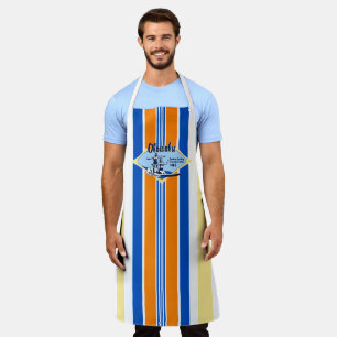 Tablier Tandem Surfing Hawaiian Vintage Surf Design - Bleu