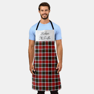 Tablier Tartan écossais Motif rouge et noir